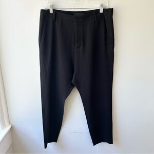 Nili Lotan black cropped slouchy high rise acetate pants